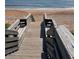 Convenient beach access via boardwalk steps to the sand at 24 Sea Gull Dr, Ormond Beach, FL 32176
