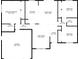 Detailed floorplan showcasing layout with primary bedroom, kitchen, dining area, living room, and two bedrooms at 24 Sea Gull Dr, Ormond Beach, FL 32176