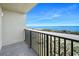 This is a balcony view of the clear blue ocean and beach at 3180 Ocean Shore Blvd # 309, Ormond Beach, FL 32176