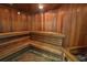 Relaxing wooden sauna with built-in benches at 4 Oceans West Blvd # 502D, Daytona Beach Shores, FL 32118