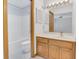 Bathroom features a vanity with cabinets, sink, and a shower with tub at 510 Sandy Bluff Trl, Deland, FL 32724