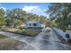 Charming exterior of light blue one story home, fenced yard, and long driveway at 829 Madison Ave, Daytona Beach, FL 32114
