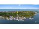 Aerial view to property near the lighthouse, beach, and waterfront restaurants at 120 Beach St, Ponce Inlet, FL 32127
