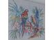 Close up of decorative parrot tile in the bathroom at 179 Moonstone Ct, Port Orange, FL 32129