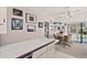 Bright breakfast nook with a four-chair table, a view of the pool and carpeted floors at 1924 Seclusion Dr, Port Orange, FL 32128