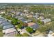 An aerial view captures a neighborhood with tree-lined streets and homes nestled amongst the trees at 215 Coleton Ln, Deland, FL 32724