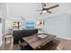 The dining area features a dining table with seating and an ocean view from the windows at 2403 S Atlantic Ave # 209, Daytona Beach Shores, FL 32118
