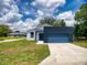 Charming single-story home featuring a two-car garage and manicured lawn at 28 Guava Ln, Ocklawaha, FL 32179