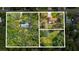 Real estate aerial view showcasing a residential property with abundant trees, pool, and nearby neighborhood at 2918 Hardy Ave, New Smyrna Beach, FL 32168