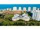 Aerial view of a condo building with ocean in background at 3 Oceans West Blvd # 1D6, Daytona Beach Shores, FL 32118