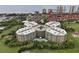 Wonderful aerial view of this condo building with a beach access walkway nearby at 4 Oceans West Blvd # 601A, Daytona Beach Shores, FL 32118