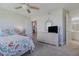 Comfortable bedroom with dresser, ceiling fan, and plush carpeting at 4631 S Atlantic S Ave # 8201, Ponce Inlet, FL 32127