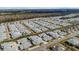 Expansive aerial view of a well-planned community with colorful homes near a large nature preserve at 562 Landshark Blvd, Daytona Beach, FL 32124