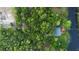 Stunning aerial view of a home nestled among lush trees near a serene body of water at 725 E New York Ave, Orange City, FL 32763