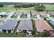 Stunning aerial view of homes bordering a lush golf course and pond, in a well-maintained neighborhood at 12841 Se 97Th Terrace Rd, Summerfield, FL 34491