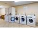 Community laundry room equipped with multiple washers and dryers for convenient resident use at 144 S Halifax Ave # 86, Daytona Beach, FL 32118