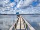 A long wooden pier on calm lake with an inviting view to the cityscape in the distance at 144 S Halifax Ave # 86, Daytona Beach, FL 32118