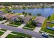 A tranquil neighborhood showcases beautiful homes along a serene lake with lush greenery at 1750 Savannah Ln, Port Orange, FL 32128