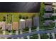 Aerial view of property with a view of the surrounding neighborhood; home is outlined in red at 1750 Savannah Ln, Port Orange, FL 32128