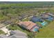 Aerial view of a property with a pool and landscaped backyard in a residential neighborhood at 20 Promenade At Lionspaw, Daytona Beach, FL 32124