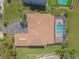 Aerial shot showcasing a home with a screened pool and well-maintained landscaping at 20 Promenade At Lionspaw, Daytona Beach, FL 32124