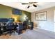 Spacious office with multiple desks, monitors, map and overhead lighting at 2057 Hillview Circle, Deltona, FL 32738
