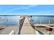 Scenic view of a private dock extending over the water, providing access and recreational space for residents at 2711 N Halifax Ave # 890, Daytona Beach, FL 32118