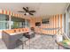 Comfortable screened patio with modern furniture, ceiling fan and outdoor living space at 317 Oak Hill Dr, Altamonte Springs, FL 32701
