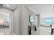 Hallway with ocean view with marble flooring and elegant decor at 3703 S Atlantic Ave # 507, Daytona Beach Shores, FL 32118