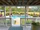 View of the pool and landscaped backyard at 5306 Empire Church Rd, Groveland, FL 34736
