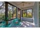 Bright sunroom with tiled floors and surrounded by large windows with views of lush greenery at 6152 Sequoia Dr, Port Orange, FL 32127
