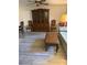 Spacious living room with wooden furniture set, patterned sofa, and flooring at 1420 Felton St, Deltona, FL 32725