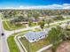 Aerial view of a home with a fenced yard in a quiet neighborhood at 1579 Brady Dr, Deltona, FL 32725