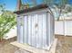 Metal storage shed in the backyard at 1579 Brady Dr, Deltona, FL 32725