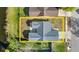 Aerial view of property lines of home with gray roof at 3813 Long Grove Ln, Port Orange, FL 32129