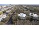 Aerial shot of a residential area, highlighting the community's setting near the ocean and beach access at 4150 S Atlantic Ave # 104 B, New Smyrna Beach, FL 32169