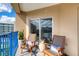 Relaxing balcony featuring comfortable seating and a view, perfect for enjoying quiet moments outside at 5300 S Atlantic Ave # 8-404, New Smyrna Beach, FL 32169