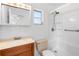 Bathroom features a shower-tub combination, vanity with sink and neutral color palette at 826 W Gaucho Cir, Deltona, FL 32725