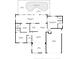 Detailed floor plan showcasing layout with dimensions of bedrooms, kitchen, living room, pool, and garage at 826 W Gaucho Cir, Deltona, FL 32725