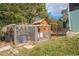 Chicken coop features a covered run, and a small wooden hen house at 1258 Russell Dr, Ocoee, FL 34761