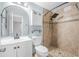 Stylishly updated bathroom with a tiled shower, modern fixtures, and a bright vanity at 1259 Vanderbilt Dr, Ormond Beach, FL 32174
