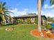 Well-maintained front yard with mature landscaping, adding natural beauty and enhancing curb appeal at 1424 Breaks Way, Port Orange, FL 32127