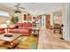 Open-concept living room and kitchen with tile flooring and a seamless flow at 1875 Glenwood Oaks Ln, Deland, FL 32720