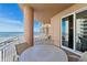 Enjoy ocean views from this spacious balcony with outdoor seating at 2515 S Atlantic Ave # 401, Daytona Beach Shores, FL 32118
