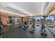 Well-equipped gym with ocean views, treadmills, and weight machines at 2515 S Atlantic Ave # 401, Daytona Beach Shores, FL 32118