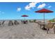 Outdoor patio featuring tables and chairs with beautiful ocean views at 2515 S Atlantic Ave # 401, Daytona Beach Shores, FL 32118