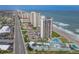 Aerial view of high rise condos, pools, beach access and the ocean at 2555 S Atlantic Ave # 1007, Daytona Beach Shores, FL 32118