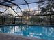 Sparkling pool with screened enclosure and landscaping at 7108 East Rd, Lakeland, FL 33809