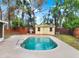 A private backyard features a refreshing pool, patio area, a grill, and a small shed for storage at 1118 Meditation Loop, Port Orange, FL 32129