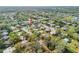 An aerial view displays the charming community and convenient parking near a tranquil pond at 116 Moonstone Ct, Port Orange, FL 32129